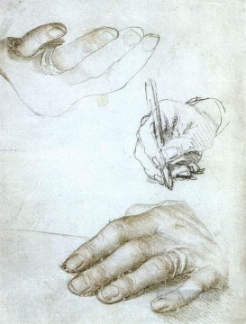  Hans Obras - Estudios de las manos de Erasmo de Rotterdam Renacimiento Hans Holbein el Joven